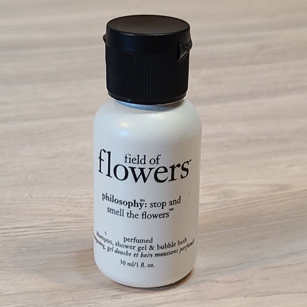 Philosophy Field of Flowers 3in1 Shampoo Shower Gel Bubble Bath Travel Size 1oz